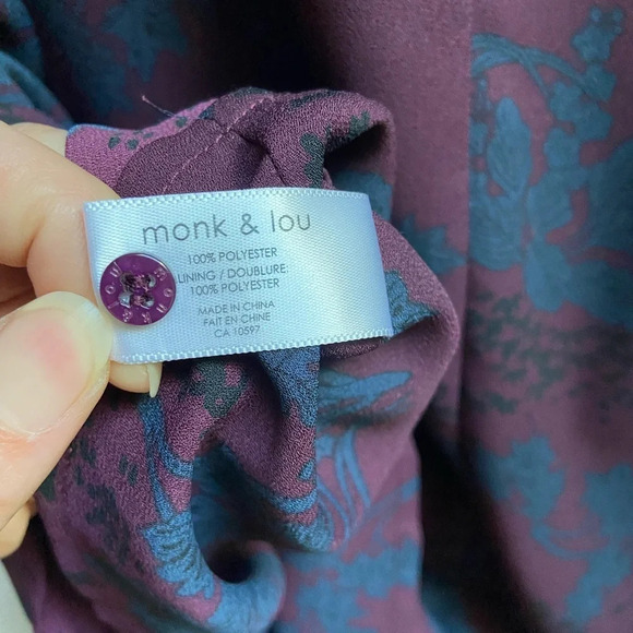 Monk & Lou  floral shift dress Sz XS - Picture 10 of 11